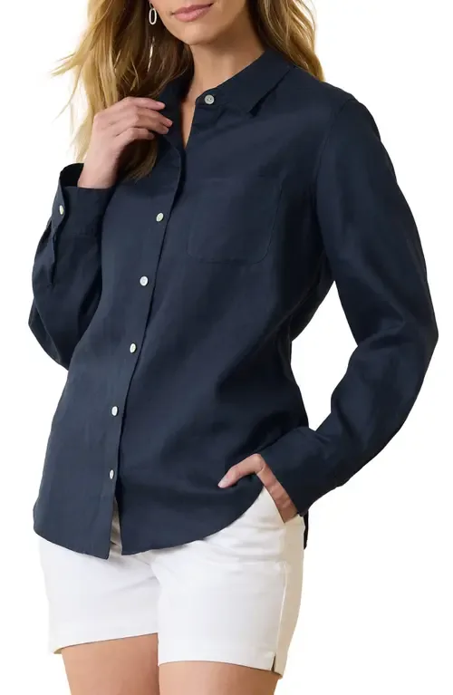 Coastalina Linen Button-Up Shirt
