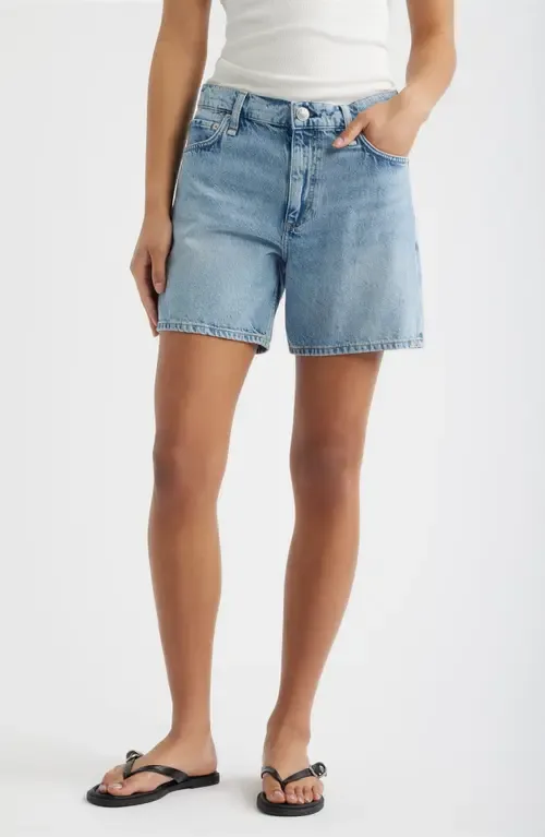 Kaia High Waist Relaxed Fit Denim Shorts