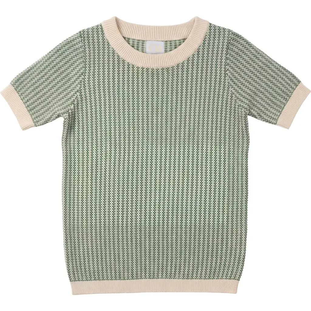 Crew Neck Knit Texture Top by Clô