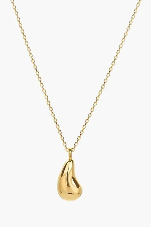 Sterling Silver 18k Gold Plated Jacqueline Teardrop Necklace Minimal by Bearfruit Jewelry