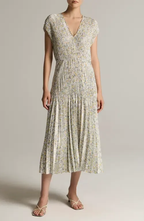 Citrine Bloom Pleated Maxi Dress by Vince