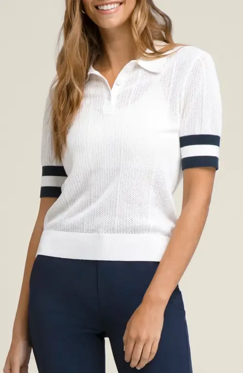 Essex Mesh Stitch Polo Sweater by WILSON