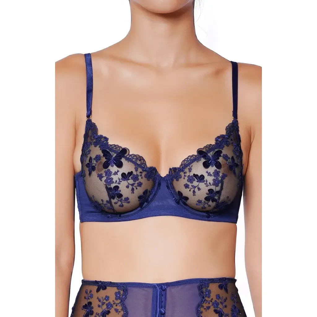 Papillion Embroidered Unlined Underwire Bra by Huit