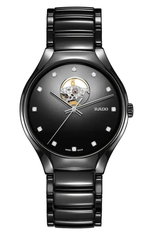 True Secret Diamond Ceramic Bracelet Watch, 40mm by RADO