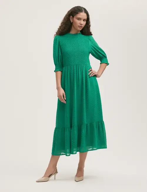 Amelia 3/4 Sleeve Chiffon Midi Dress by Finery London