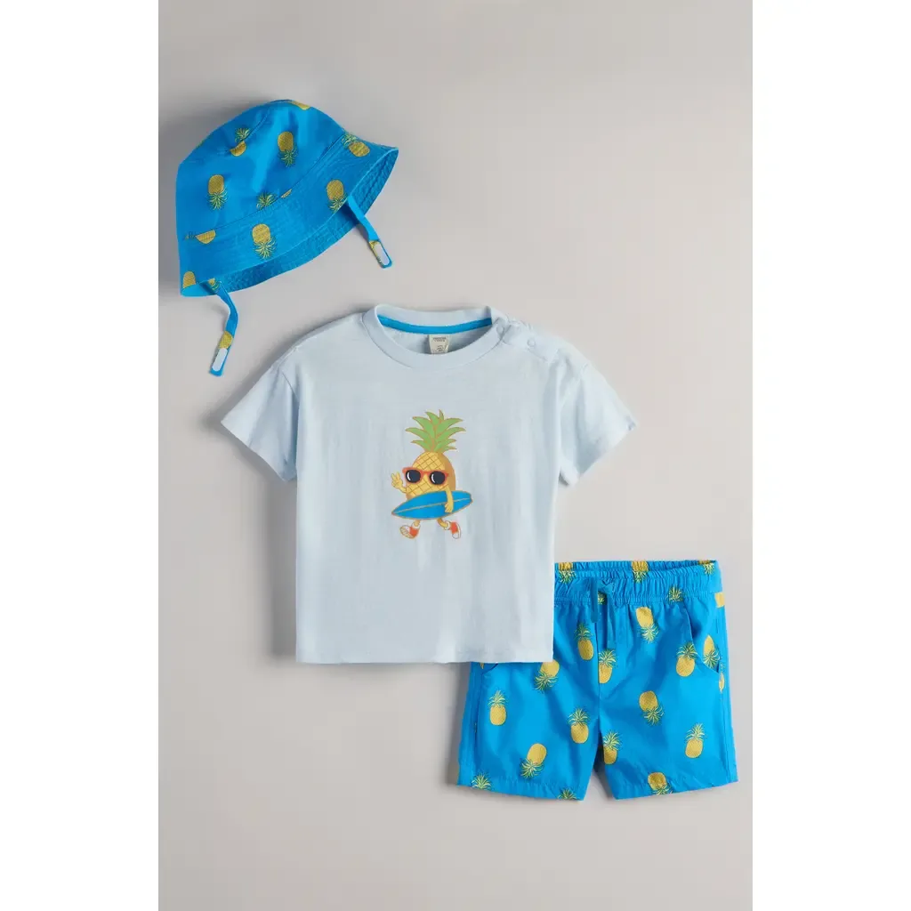 Graphic Print T-Shirt, Shorts & Bucket Hat Set by Tucker + Tate