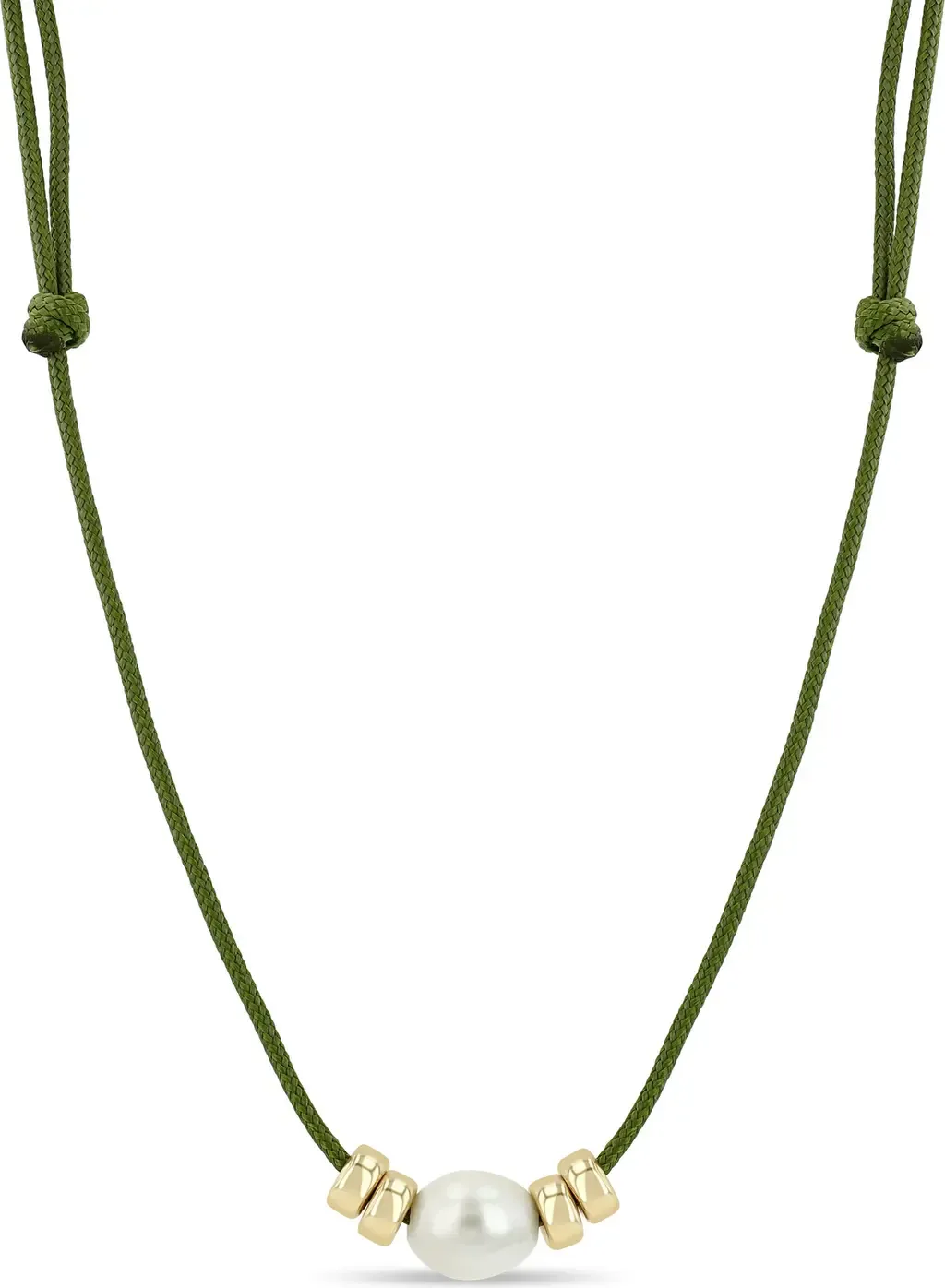 Baroque Cultured Pearl Paracord Necklace in 14K Yellow Gold by Zoë Chicco