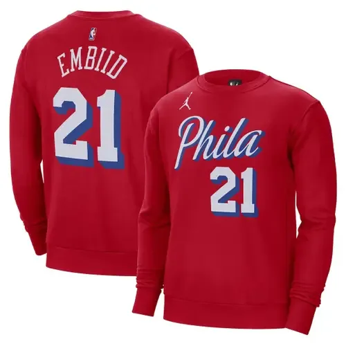Jordan Brand Joel Embiid Philadelphia 76ers Statement Name & Number Pullover Sweatshirt by Jordan Brand