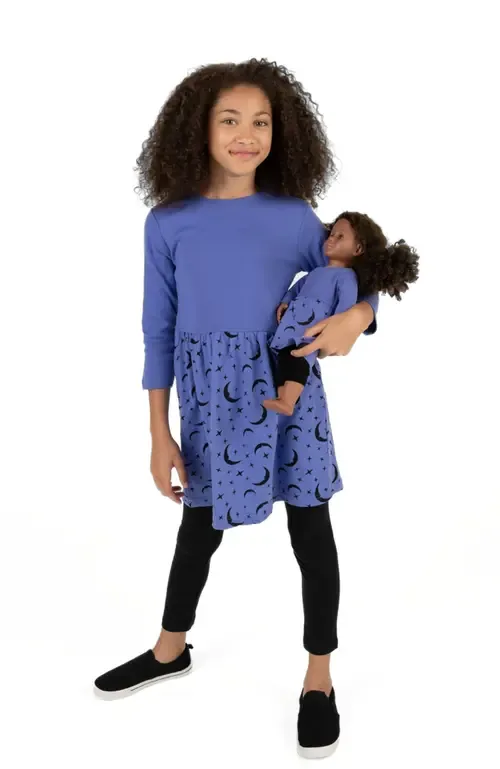 Skirt Dress with Matching Doll Dress, 100% Cotton by Leveret