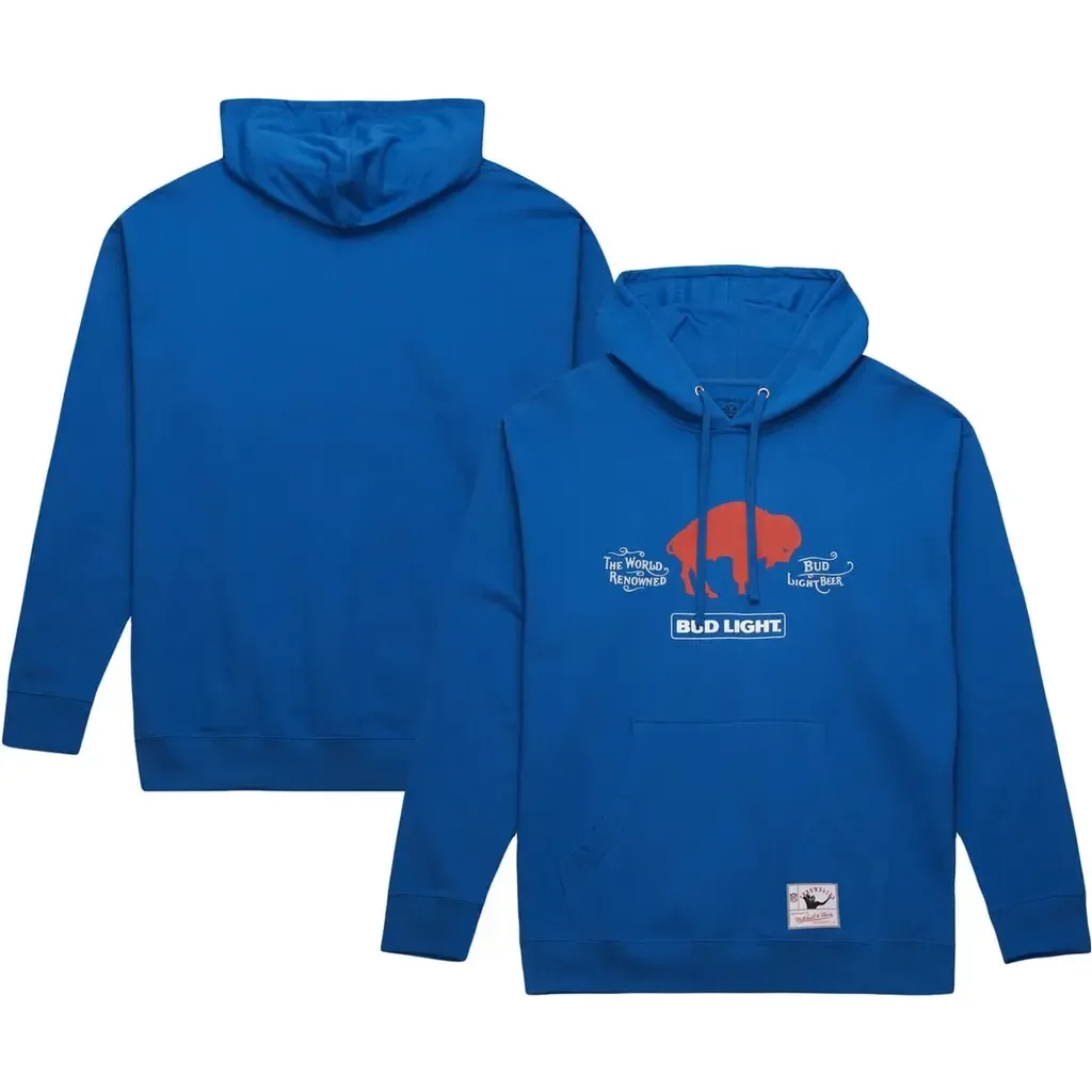 Mitchell & Ness Royal Buffalo Bills NFL x Bud Light Vintage Pullover Hoodie by Mitchell & Ness