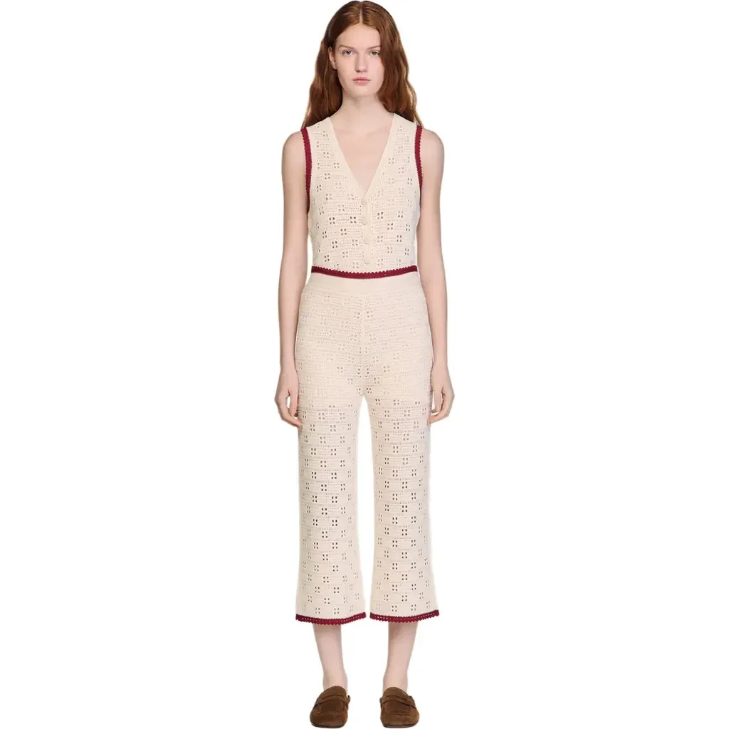 Crochet-Look Knit Trousers by SANDRO