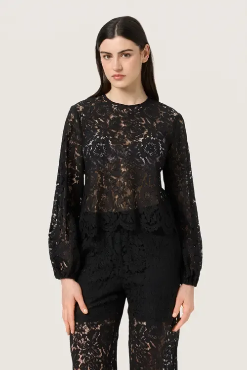 SLHanni Round Neck Lace Blouse by Soaked in Luxury
