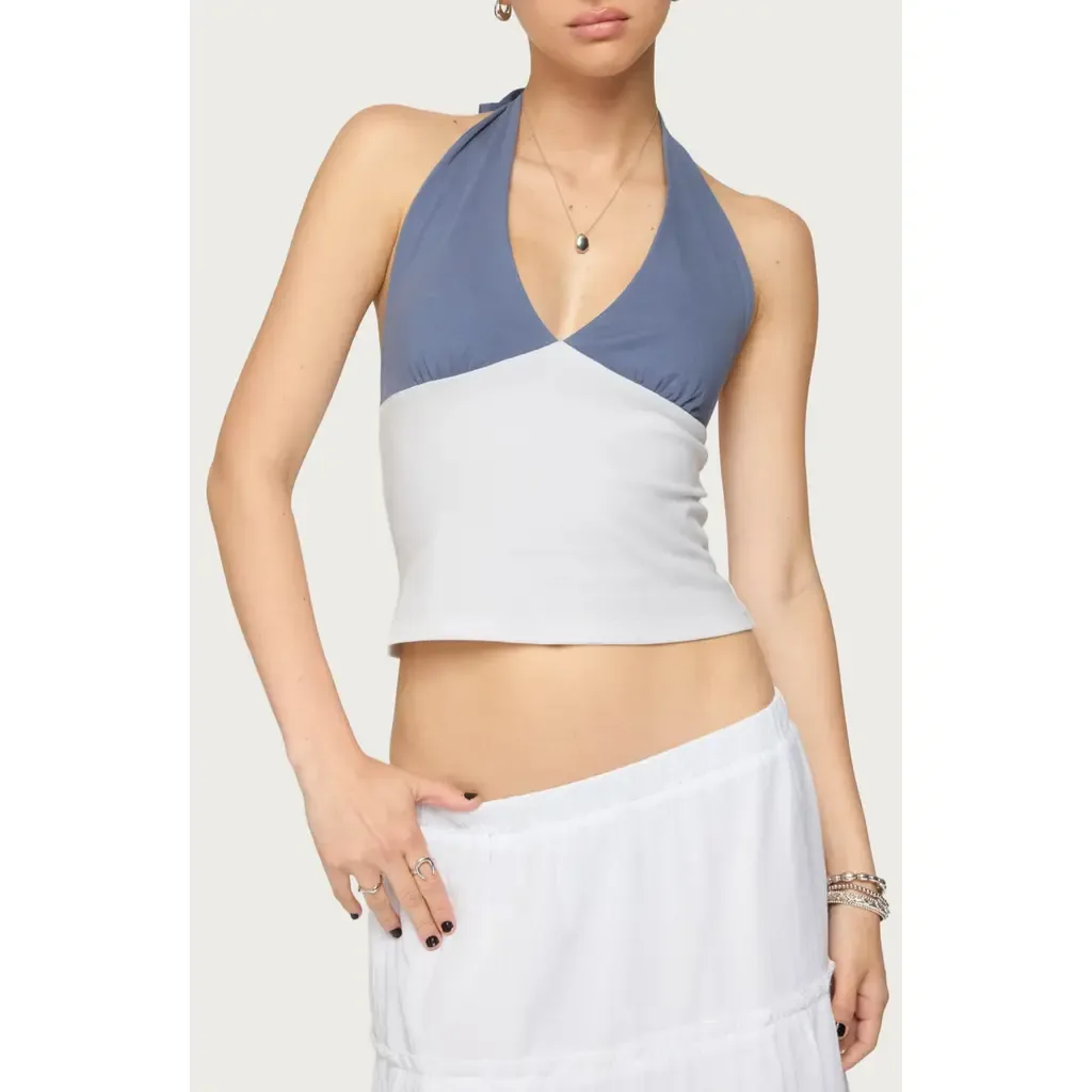 Janna Colorblock Halter Top by EDIKTED