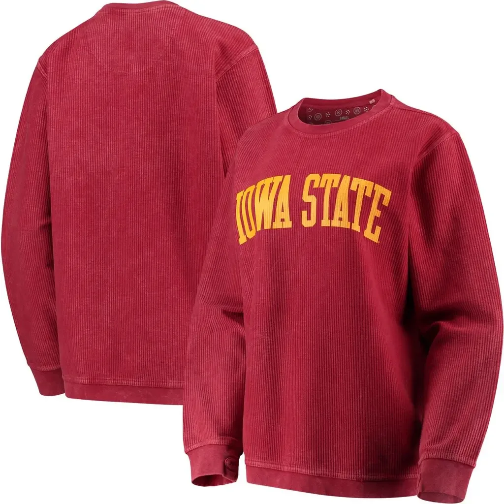 Pressbox Iowa State Cyclones Comfy Cord Vintage Wash Basic Arch Pullover Sweatshirt by PRESSBOX