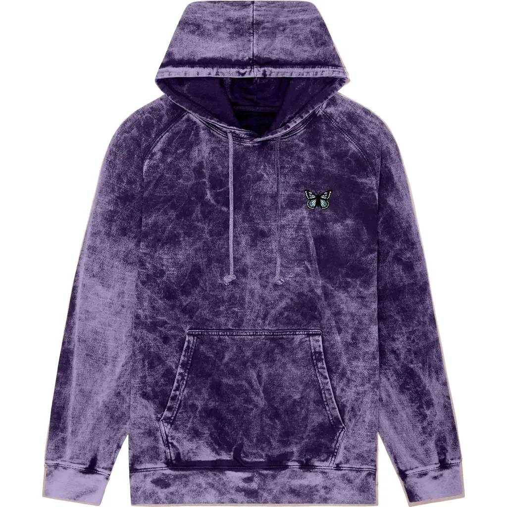 Butterfly Mineral Washed Hoodie by Dalix