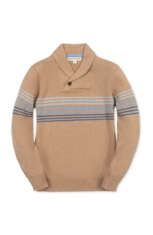 Organic Shawl Collar Stripe Sweater by Hope & Henry