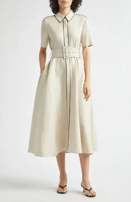 Jean Linen Blend Shirtdress by Toccin