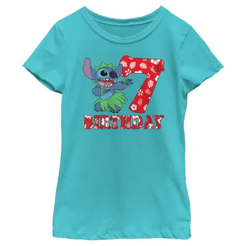7th Birthday Hula Dance Short Sleeve Graphic T-Shirt by Lilo & Stitch
