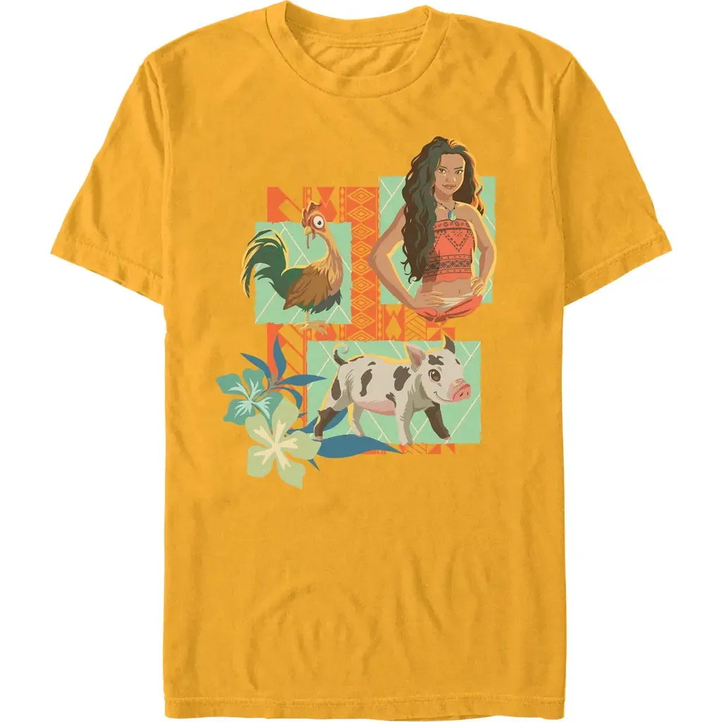 Pua Heihei and Friend Portraits Short Sleeve Graphic T-Shirt by Moana