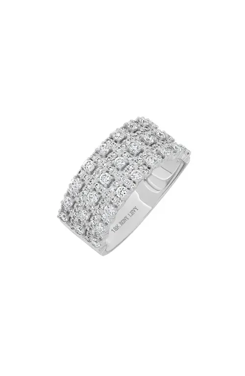 Mika Diamond Wide Band Ring in 18K White Gold by Bony Levy