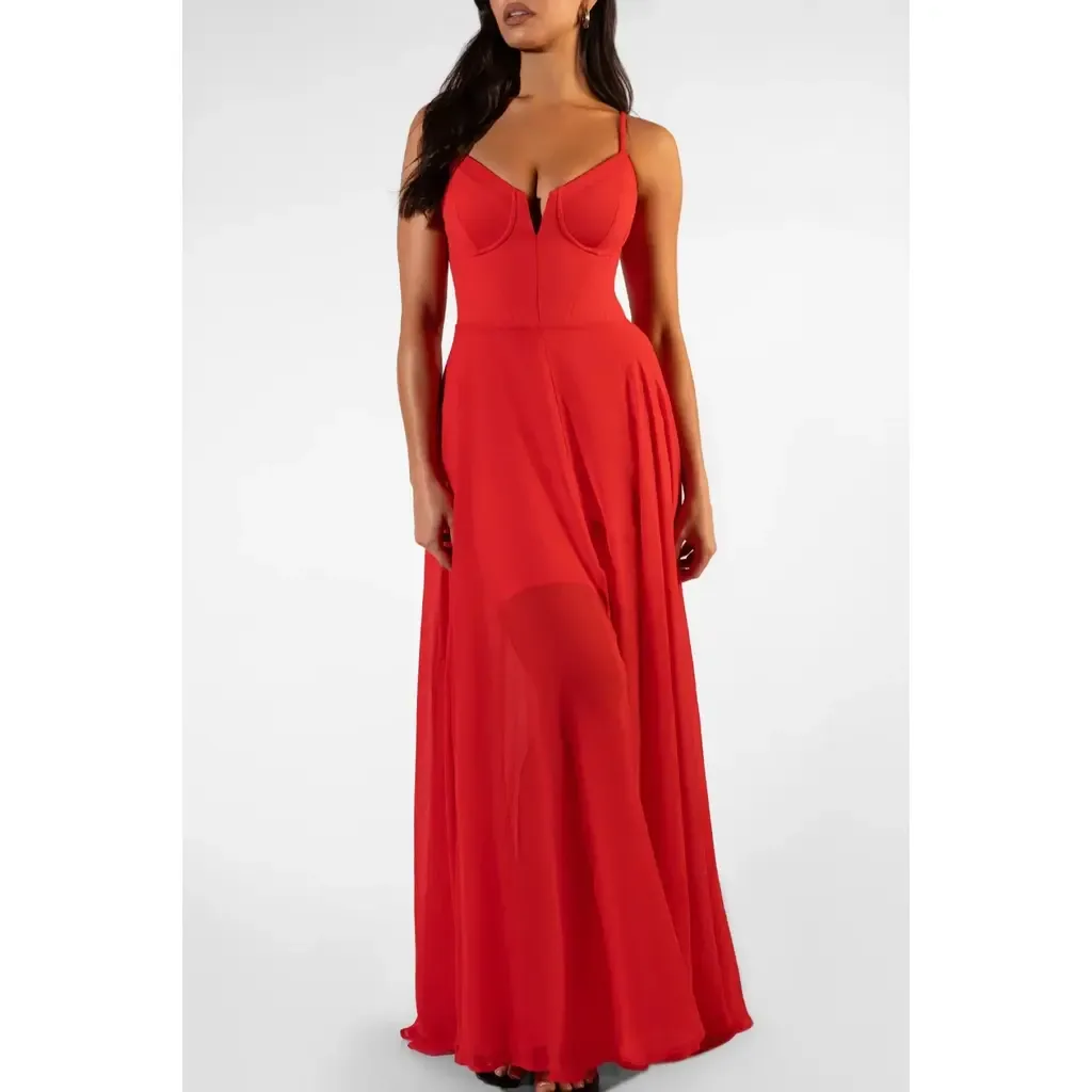 Mega Sculpting V-Wire Maxi Dress by TA3