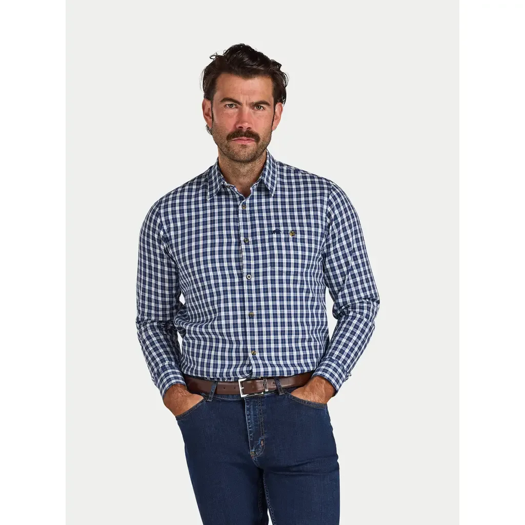 Mod Check Brushed Cotton Twill Shirt by Raging Bull