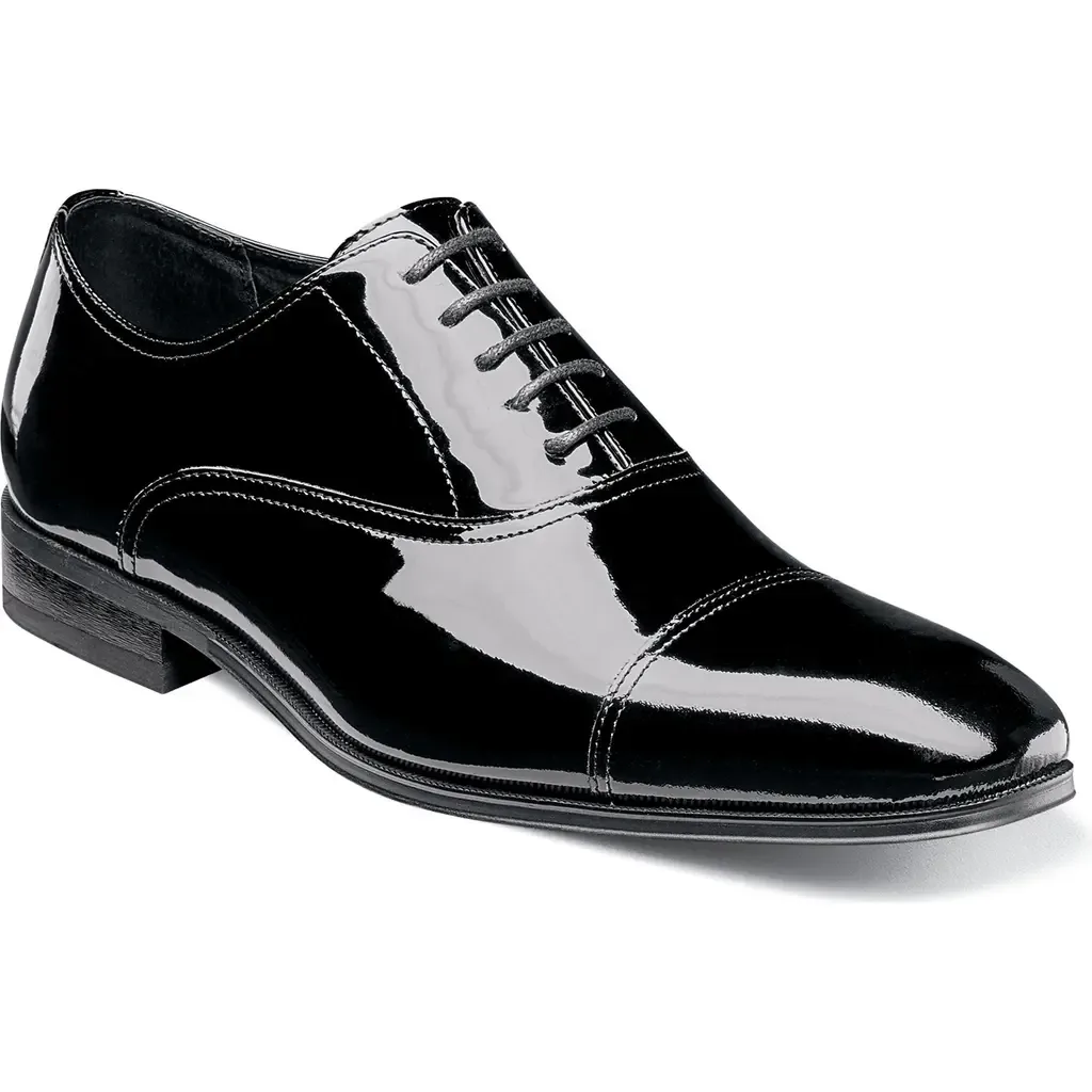 Tux Cap Toe Oxford in Black Patent Leather by Florsheim