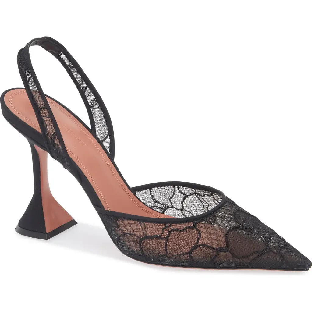 Holli Lace Slingback Pump by Amina Muaddi