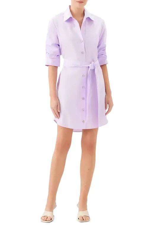Tatum Long Sleeve Tie Waist Cotton Shirtdress by FIFTEEN TWENTY