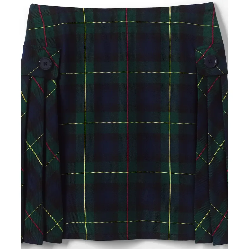 Side Pleat Plaid Skort Above the Knee by Lands' End