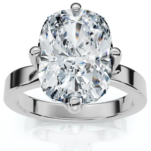 Certified 4Ct Elongated Cushion Diamond Cigar Band Engagement Ring Lab Grown by Bliss Diamond