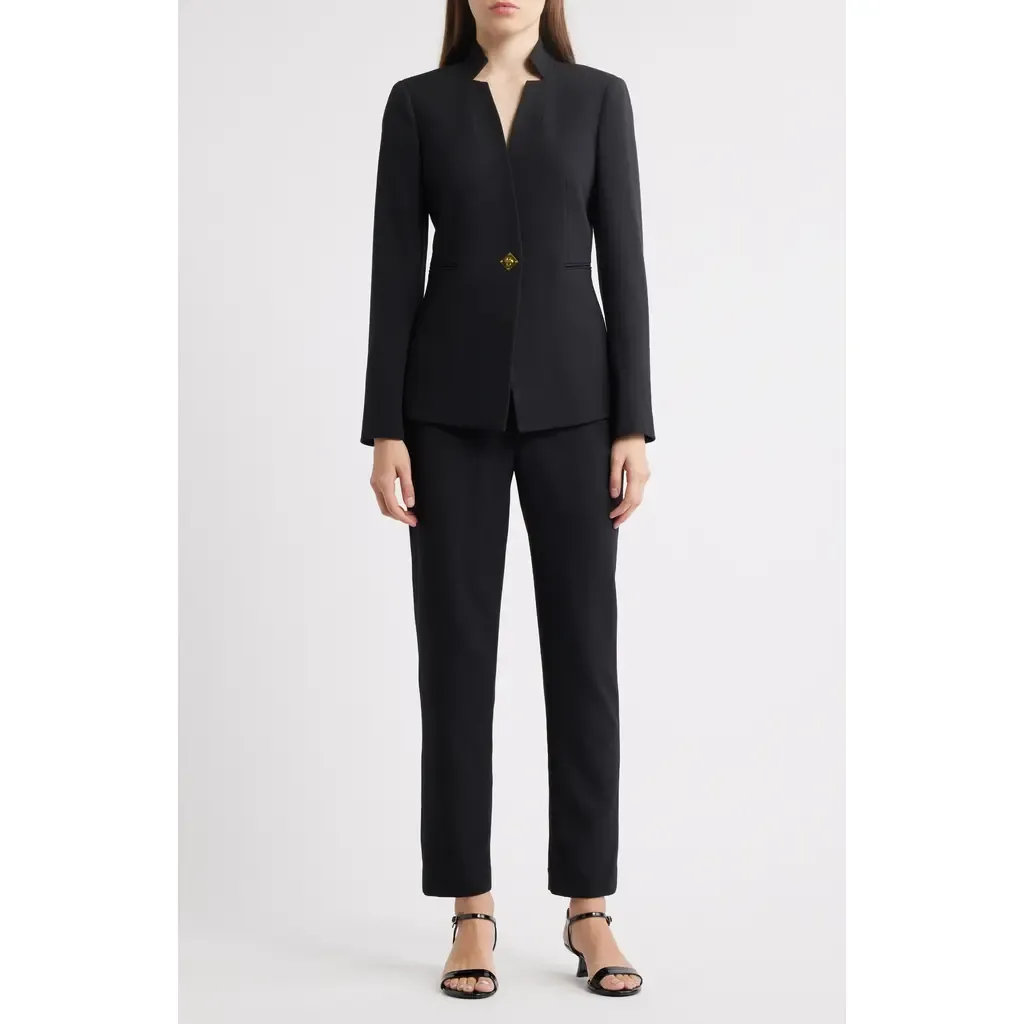 Notch Neck Long Sleeve Jumpsuit by Tahari ASL
