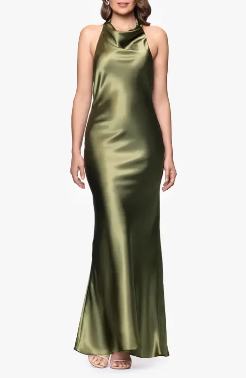 Halter Charmeuse Gown by Betsy & Adam