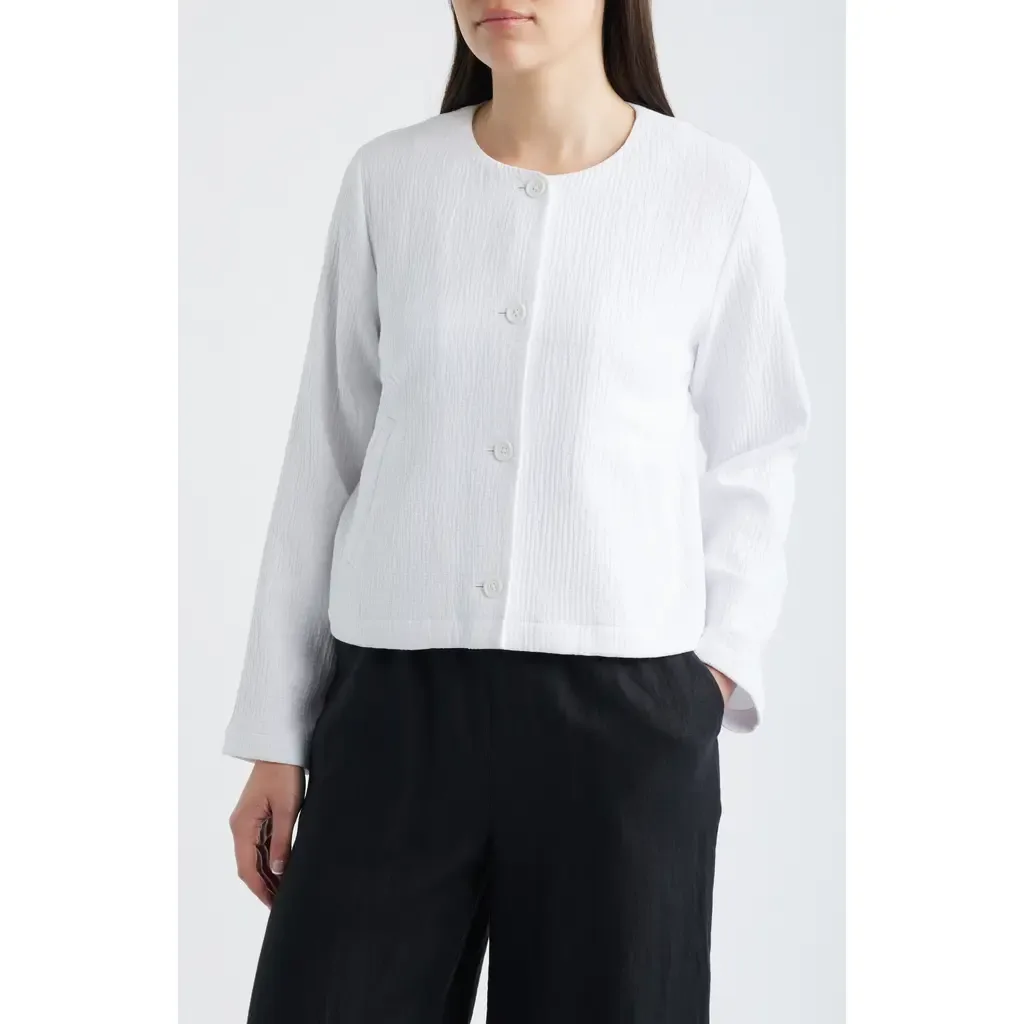 Organic Cotton Gauze Jacket by Eileen Fisher
