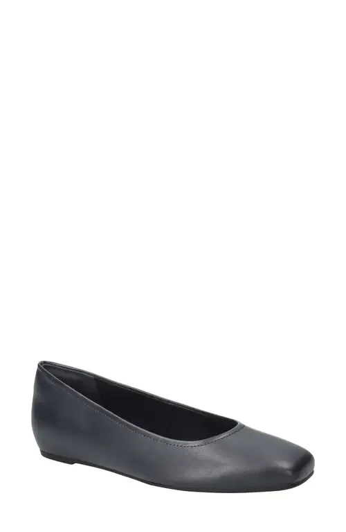 Crescent Faux Leather Skimmer Flat