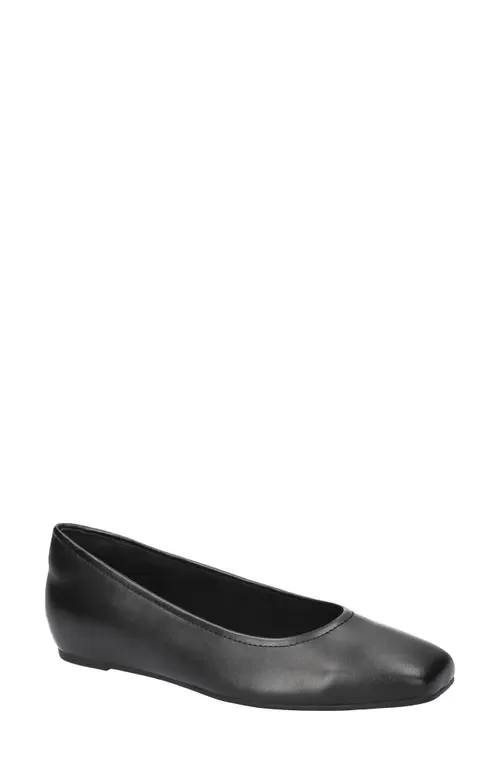 Crescent Faux Leather Skimmer Flat