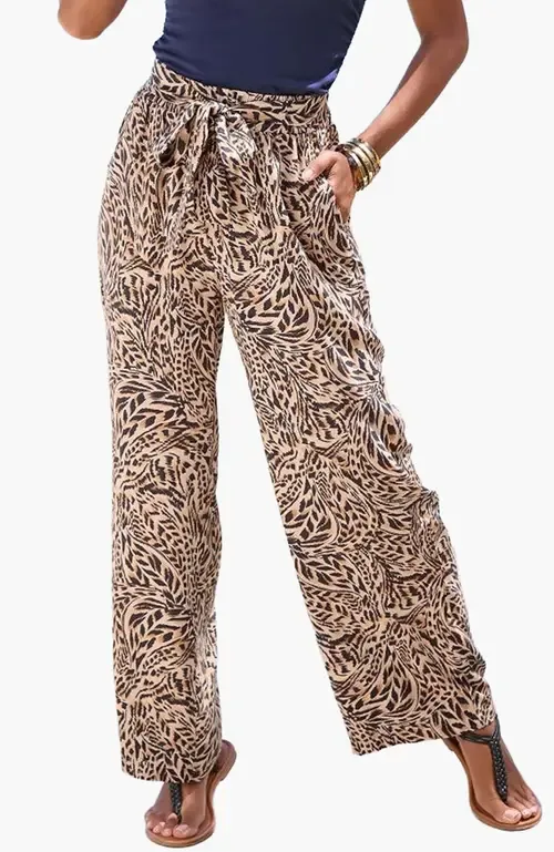 Printed Wide Leg Pants by LASCANA