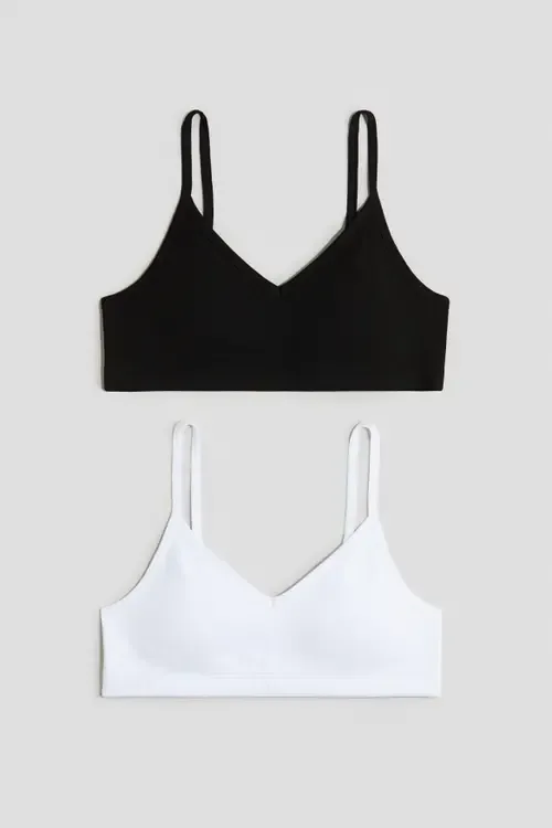 2-Pack Padded Crop Tops by H&M