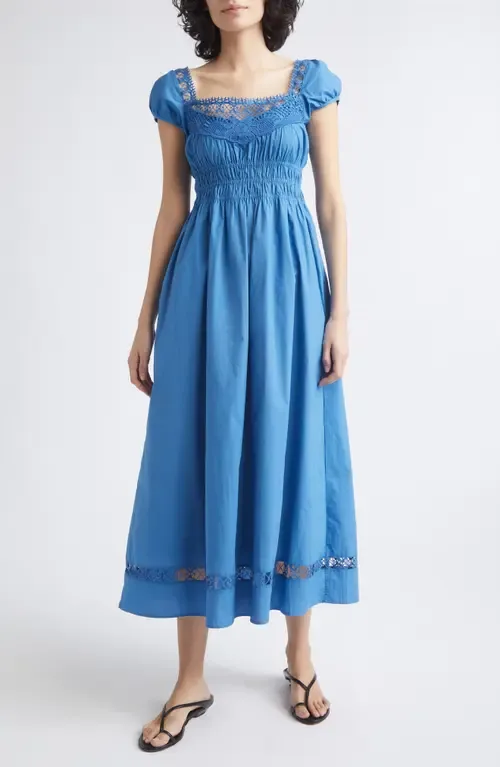 Veda Lace Detail Cotton Midi Sundress