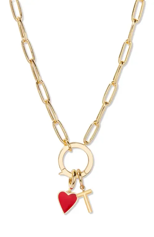 Cameron Initial Heart Charm Necklace