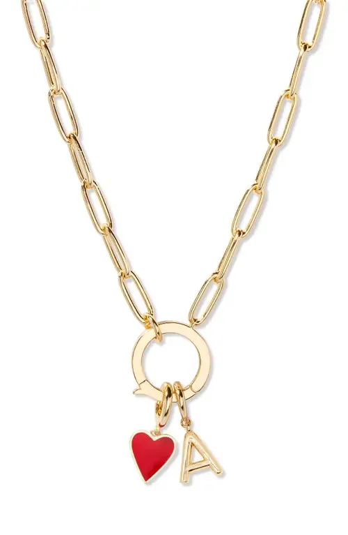 Cameron Initial Heart Charm Necklace