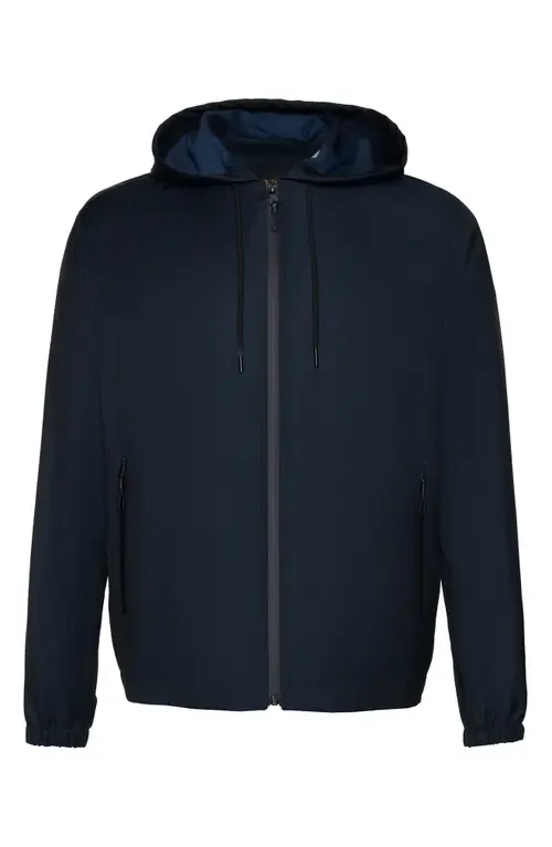 Beckett Water Repellent Hooded Herringbone Wool Rain Coat by Cardinal of Canada