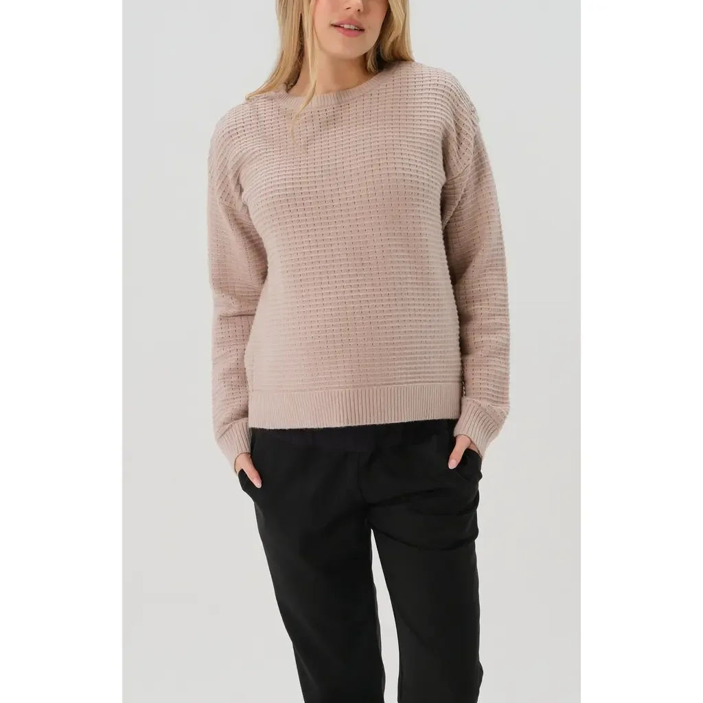 Maternity & Nursing Sweater with Button Detail & Hidden Thumbhole Feature by Marion