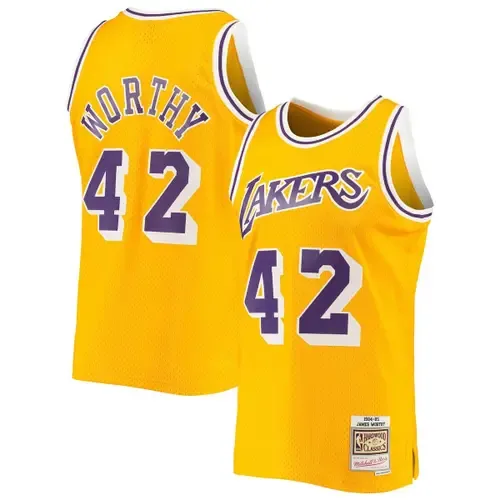Mitchell & Ness James Worthy Los Angeles Lakers 1984-85 Hardwood Classics Swingman Jersey by Mitchell & Ness