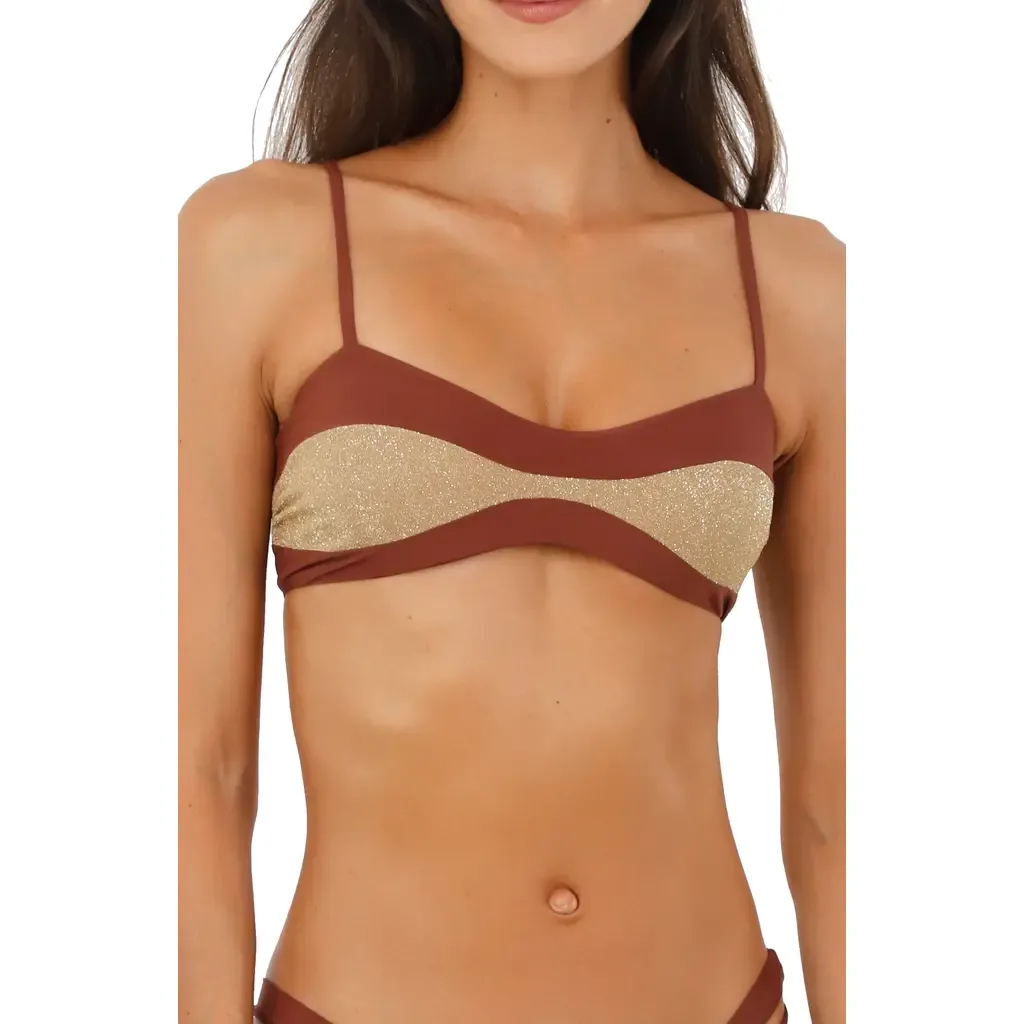 Halo Colorblock Bikini Top by MALAI