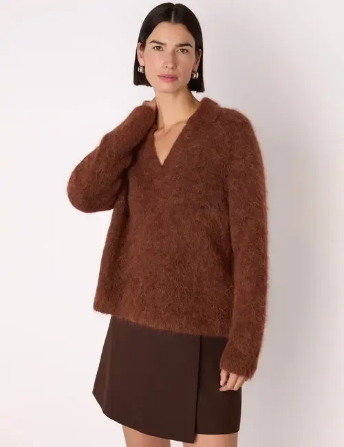 Alpaca Collar Neck Knit Sweater by Whistles