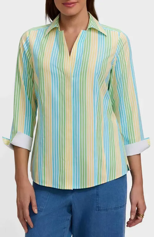 Taylor Stripe Cotton Button-Up Shirt by Foxcroft