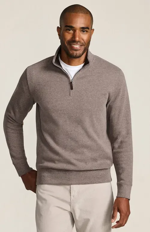 Bedford Rib Quarter Zip Pullover Sweater