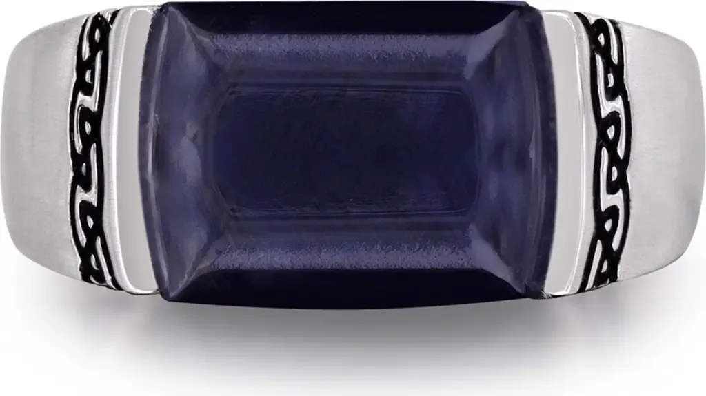 Blue Pietersite Celtic Sterling Silver Signet Ring by LuvMyJewelry