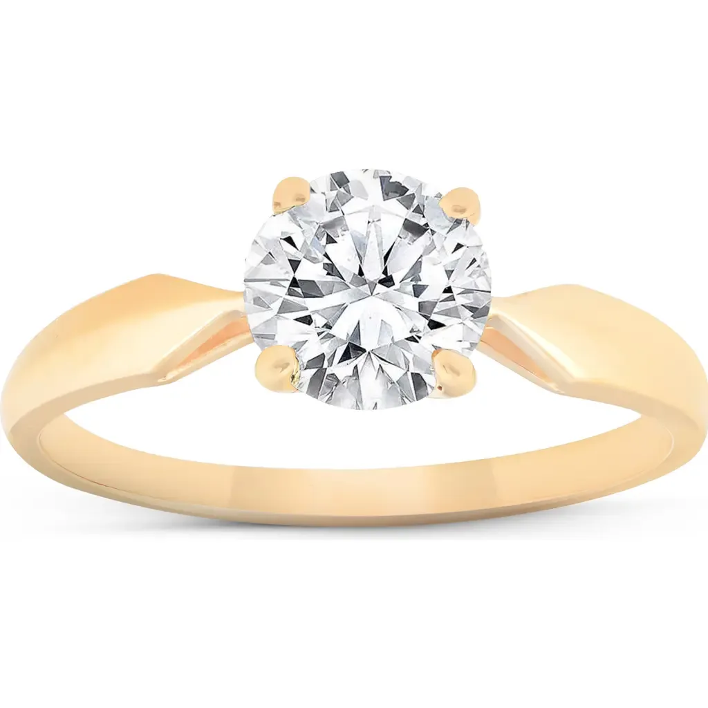 Certified 1 1/2Ct Solitaire Diamond Engagement Ring 14k Gold Lab Grown by Bliss Diamond